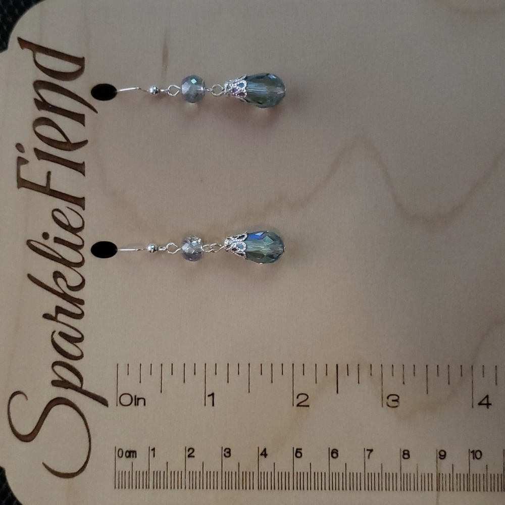 3/$20 | Iridescent aqua teardrop earrings - Picture 5 of 6